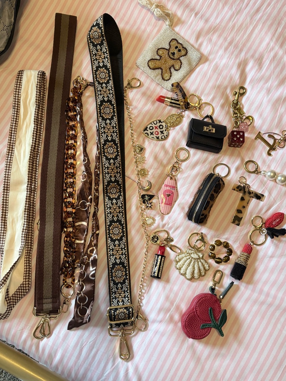 Purse Charm and Strap Lot